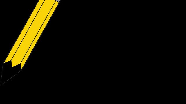 Abstract Yellow Pencil Design Minimalist Art Black Background Simple Graphic Illustration Modern Style Creative Idea Drawing Tool Writing Equipment Stationery Object