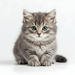 Obraz premium Adorable Gray Kitten Studio Portrait