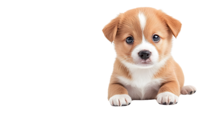 Adorable Baby Dog Puppy on Transparent Background for Cute and Sweet Isolated Pet Portrait