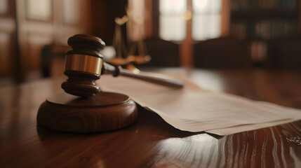 Gavel resting on medical documents symbolizing health-related legal dispute, healthcare law and justice system concept, medical malpractice or insurance claim case.