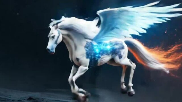 pegasus fly in air  , ai generative