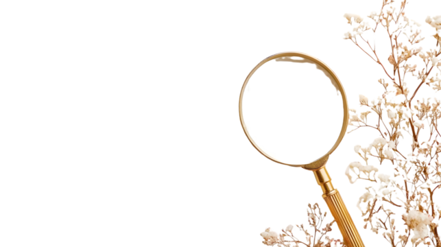 Magnifying Glass Searching Concept on Transparent Background