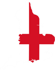 England flag map illustration isolated on transparent background