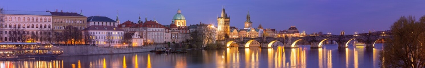 Charles Bridge and Vltava River in Prague Czech Republic