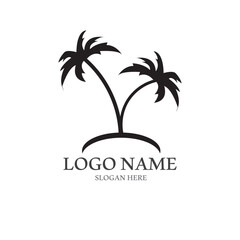 Fototapeta premium Palm tree summer logo template