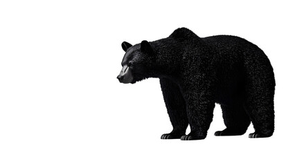 Fototapeta premium Majestic Standing Black Bear Isolated on Transparent Background
