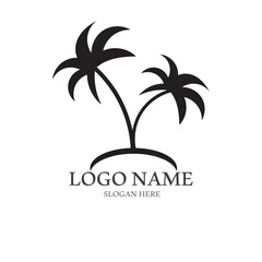 Obraz premium Palm tree summer logo template