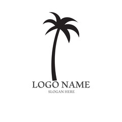 Palm tree summer logo template