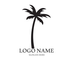 Palm tree summer logo template