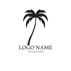 Obraz premium Palm tree summer logo template