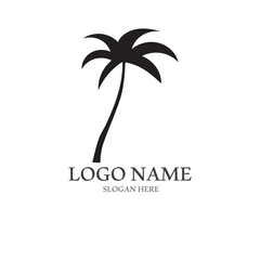 Palm tree summer logo template