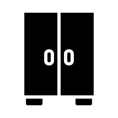 Symmetrical Cabinet Silhouette Against a Stark White Backdrop for Design Use