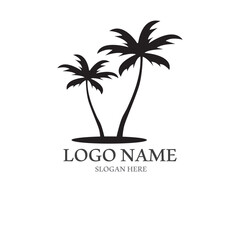 Palm tree summer logo template