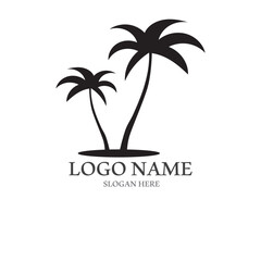 Fototapeta premium Palm tree summer logo template