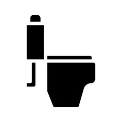 Minimalist Depiction of a Standard Toilet Fixture in Black and White Style