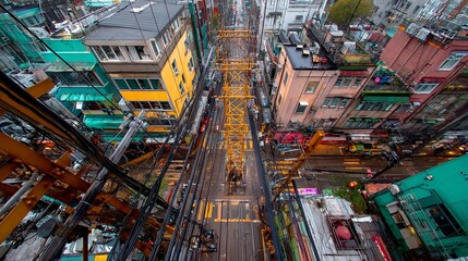 Obraz premium Urban Construction Aerial View