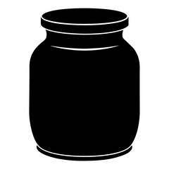 black silhouette jar kitchen item vector art illustration