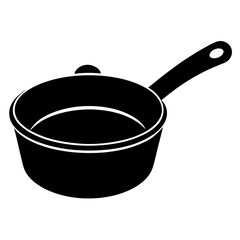 black silhouette saucepan kitchen item vector art illustration