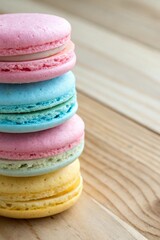 Colorful Stack of French Macarons