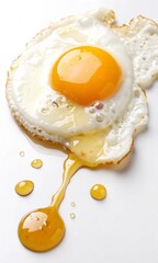 Delicious Fried Egg on White Background