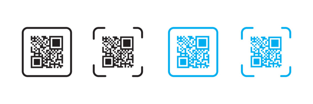 Barcode or qr code. Rectangle sticker with code for scanning., qr code icon set for illustration