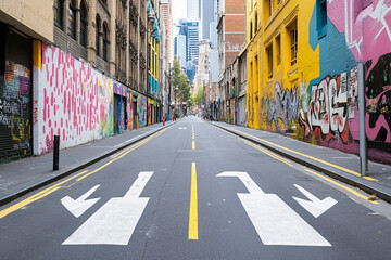 Obraz premium Explore vibrant street art and colorful murals in urban alleyways across the city