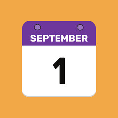 1 september calender icon text page monthly web design.