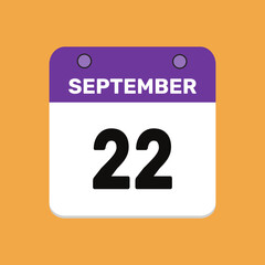 22 september calender icon text page monthly web design.