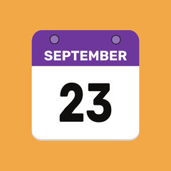 23 september calender icon text page monthly web design.