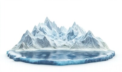 Glacier snow mountain landscape map