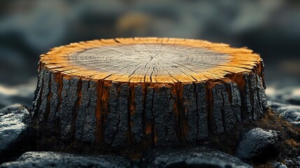 Aged tree stump surface texture for environmental or forestry concepts  