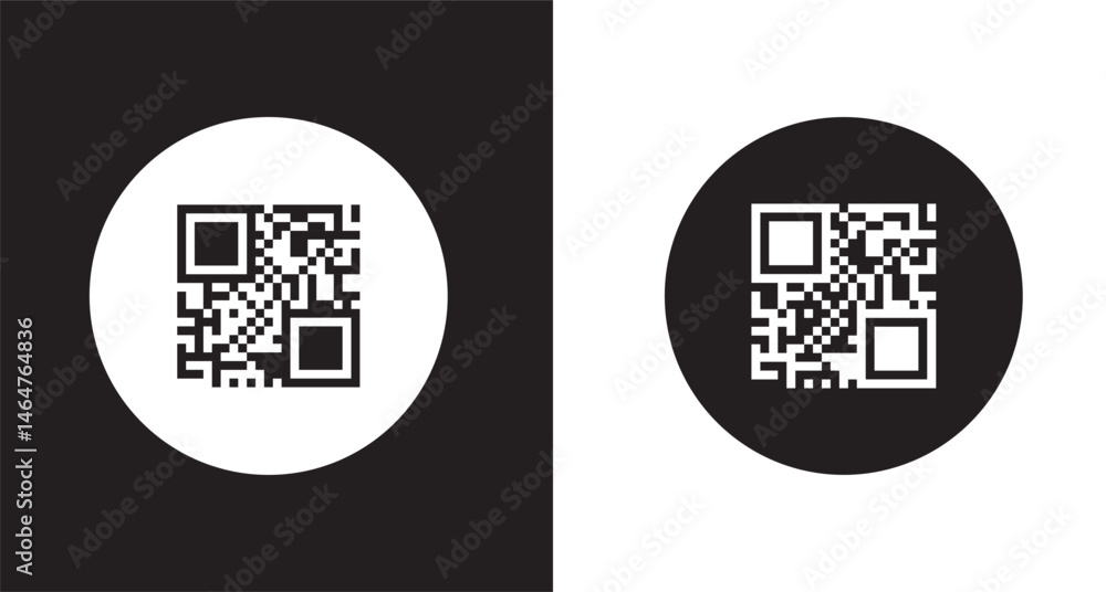Poster simple digital scanning qr code label, vector illustration.