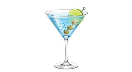 Isolated Blue Martini Glass