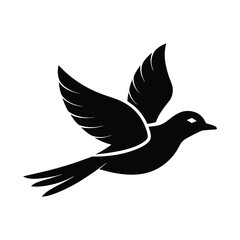 Obraz premium Flying Bird Single Line Vector Silhouette