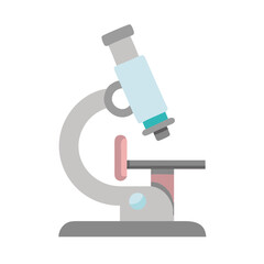 Microscope illustration in soft gray and blue colors