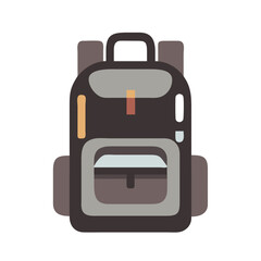 Modern backpack in gray and brown with side pockets