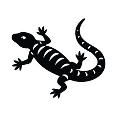 Leaping Gila Monster Vector Silhouette