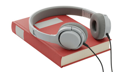 Isolated Headphones on Book