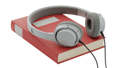 Isolated Headphones on Book