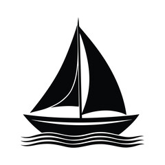 Sailboat Water Vector Silhouette