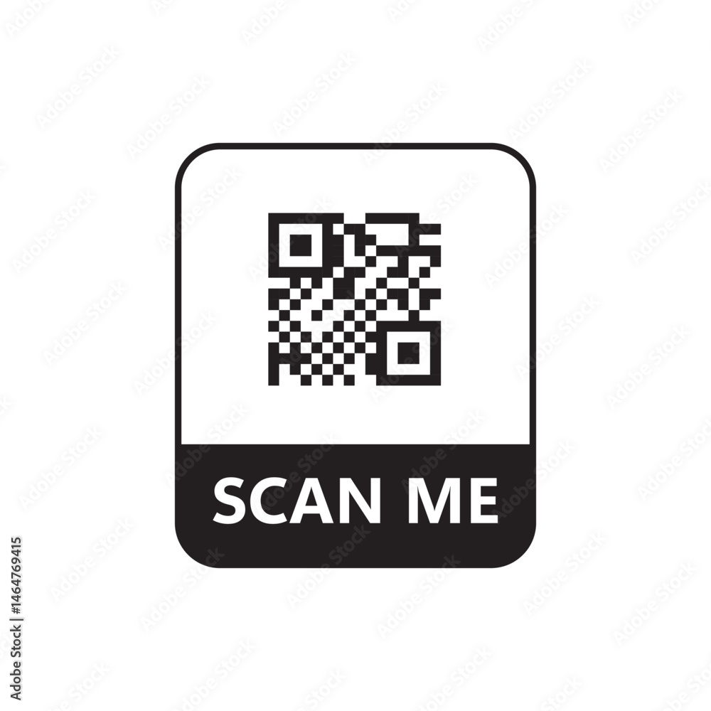 Poster modern icon of qr code, customizable vector