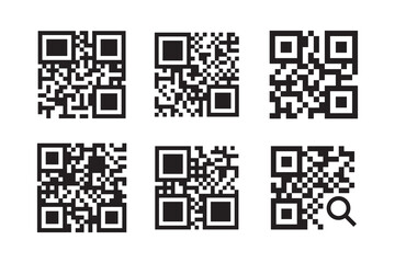 Fototapeta premium Barcode or qr code. Rectangle sticker with code for scanning. Cashless payments, transfers and transactions. Graphic element for website. Flat vector illustration 