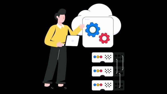 Server management Motion Graphic Rendering with Transparent Alpha Channel and 4K Resolution	
