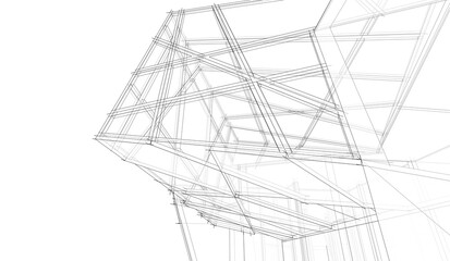 abstract concept architecture 3d illustration