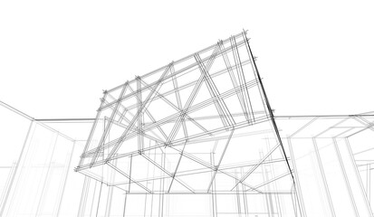 abstract concept architecture 3d illustration