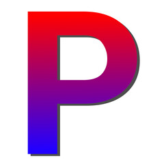 Vibrant Gradient Letter P Red, Purple, and Blue Color Spectrum Design Element
