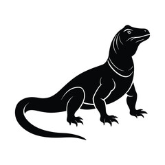 Standing Komodo Dragon Vector Silhouette