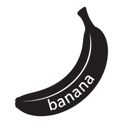 banana illustration on a Vector Black silhouette. with white background