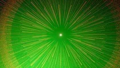 Obraz premium Abstract Golden Lines Tunnel Effect Converging on Central Point Isolated on Green Screen Background with Sparkling Particles for VFX and Motion Graphics