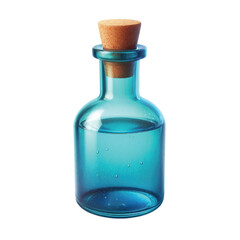Blue Glass Potion Bottle With Cork